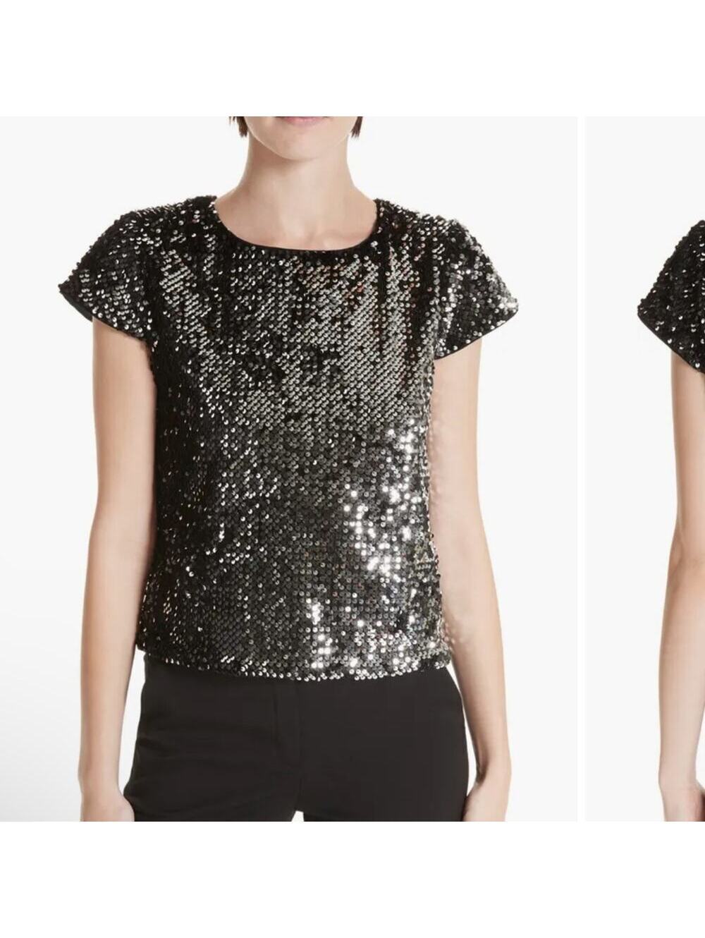 Milly Sequin Velvet Baby Tee